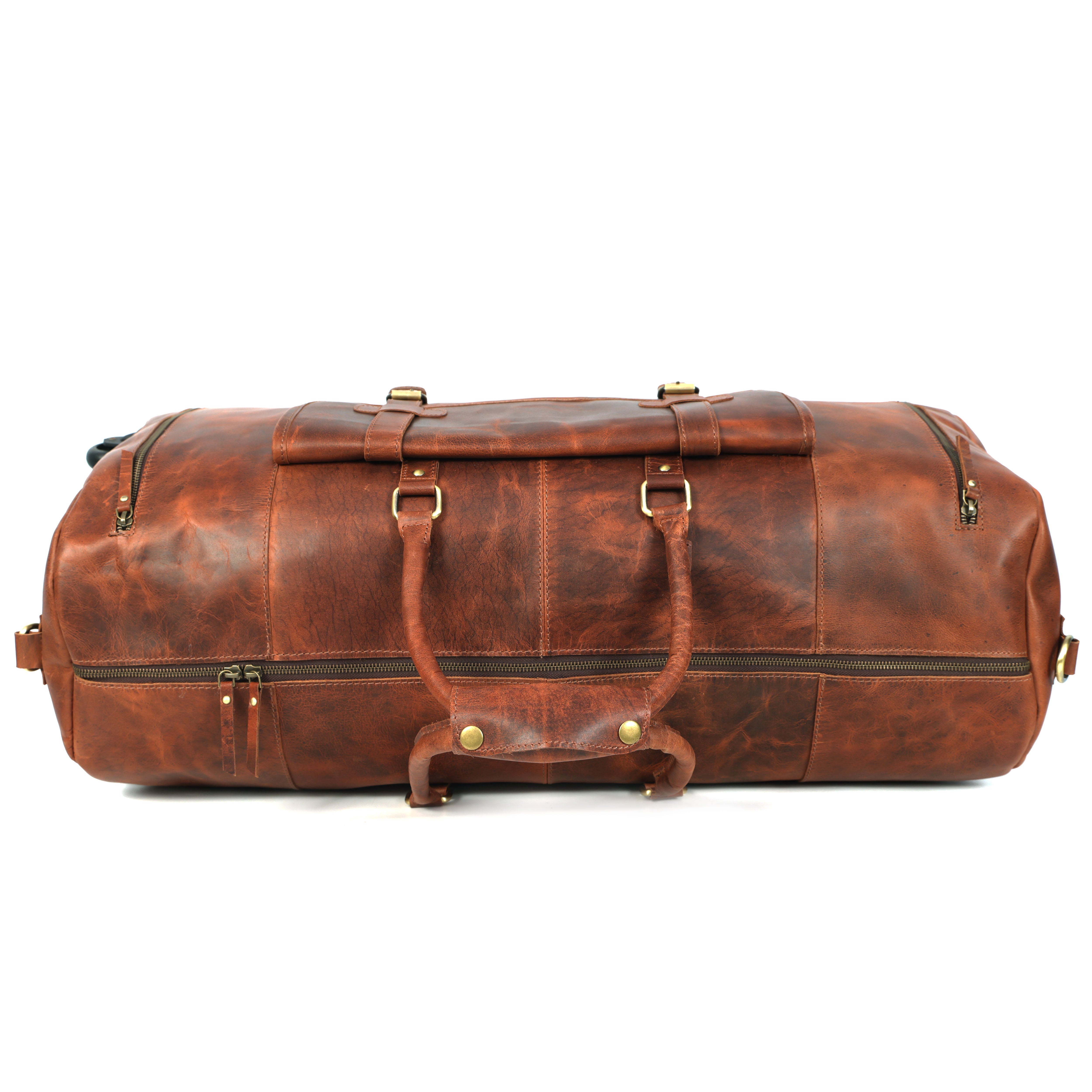 Arden Leather Duffel Bag With Wheels