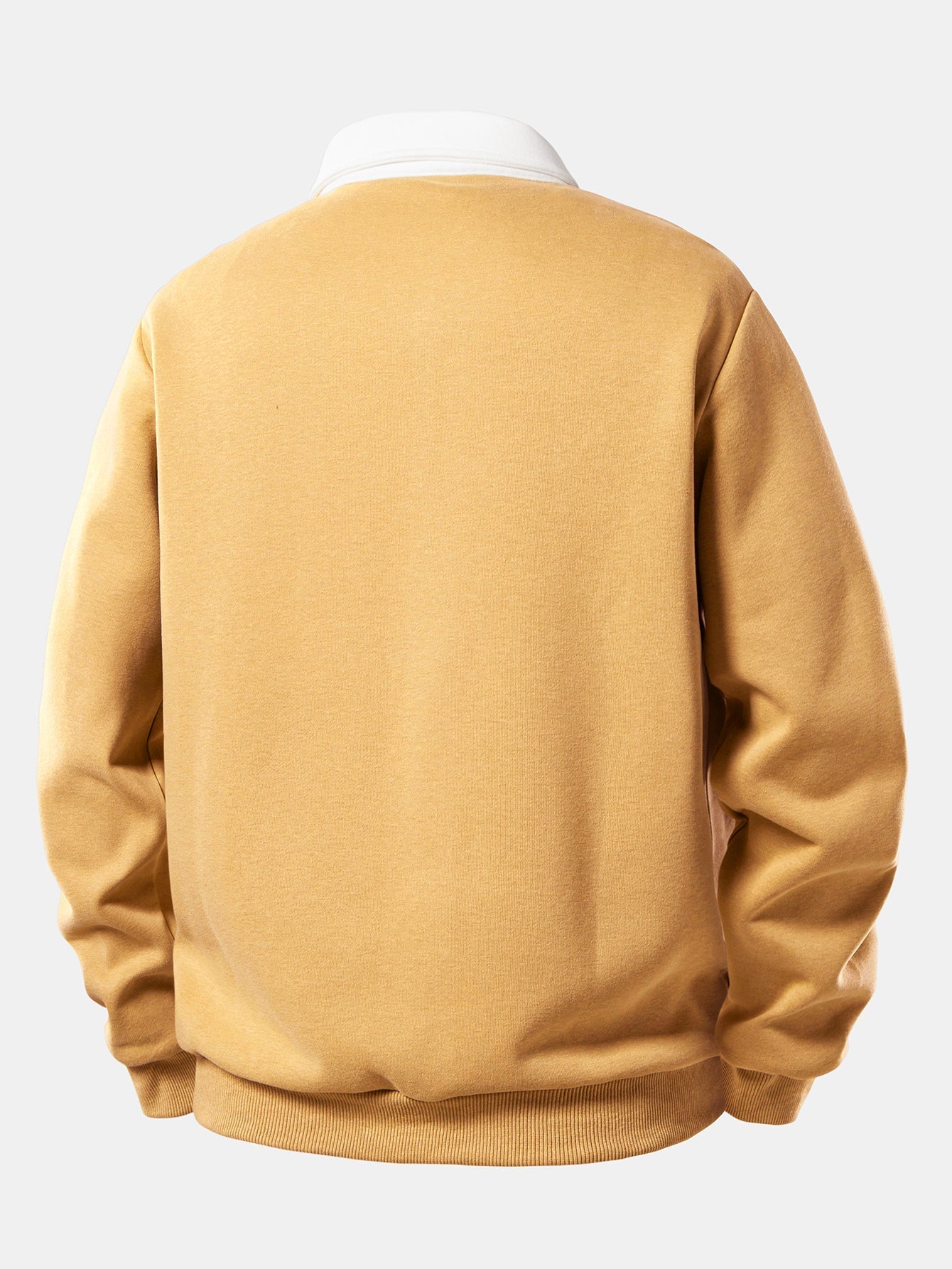 Contrast Polo Collar Sweatshirt