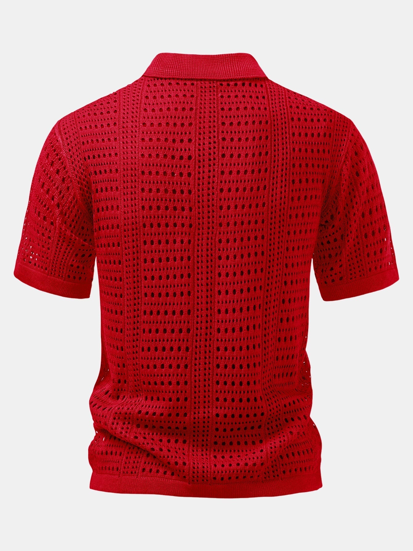 Crochet  V Neck Polo Shirt