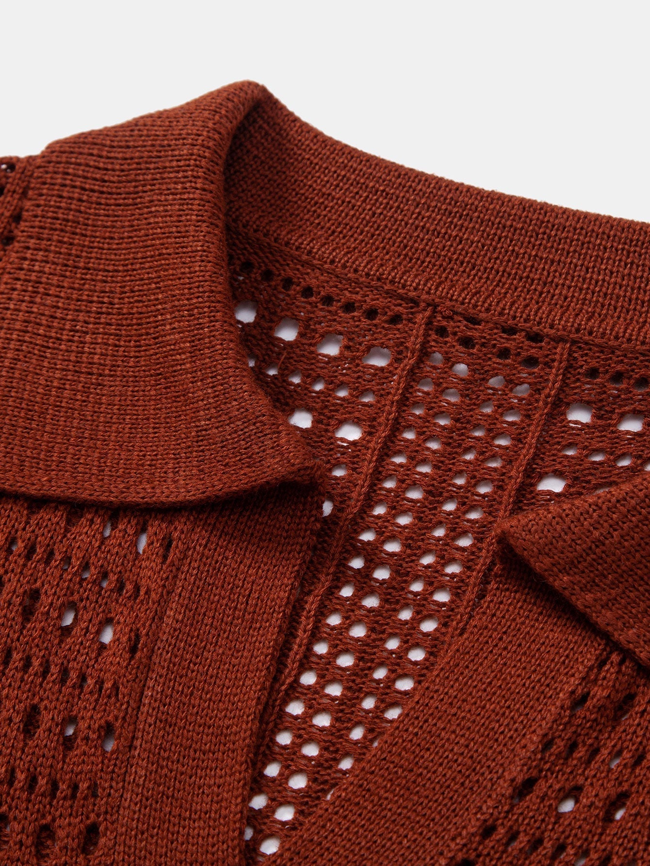 Crochet  V Neck Polo Shirt