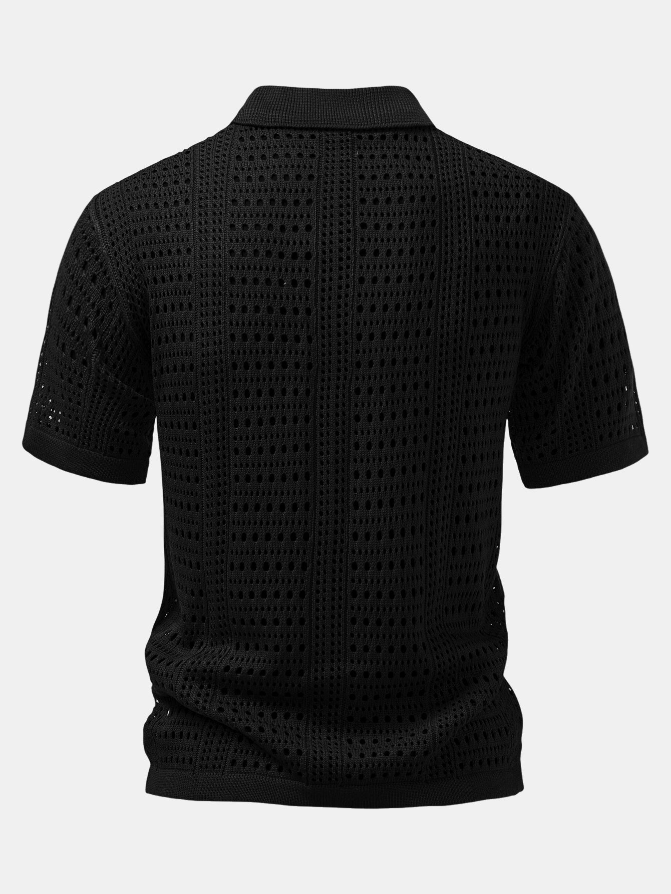 Crochet  V Neck Polo Shirt