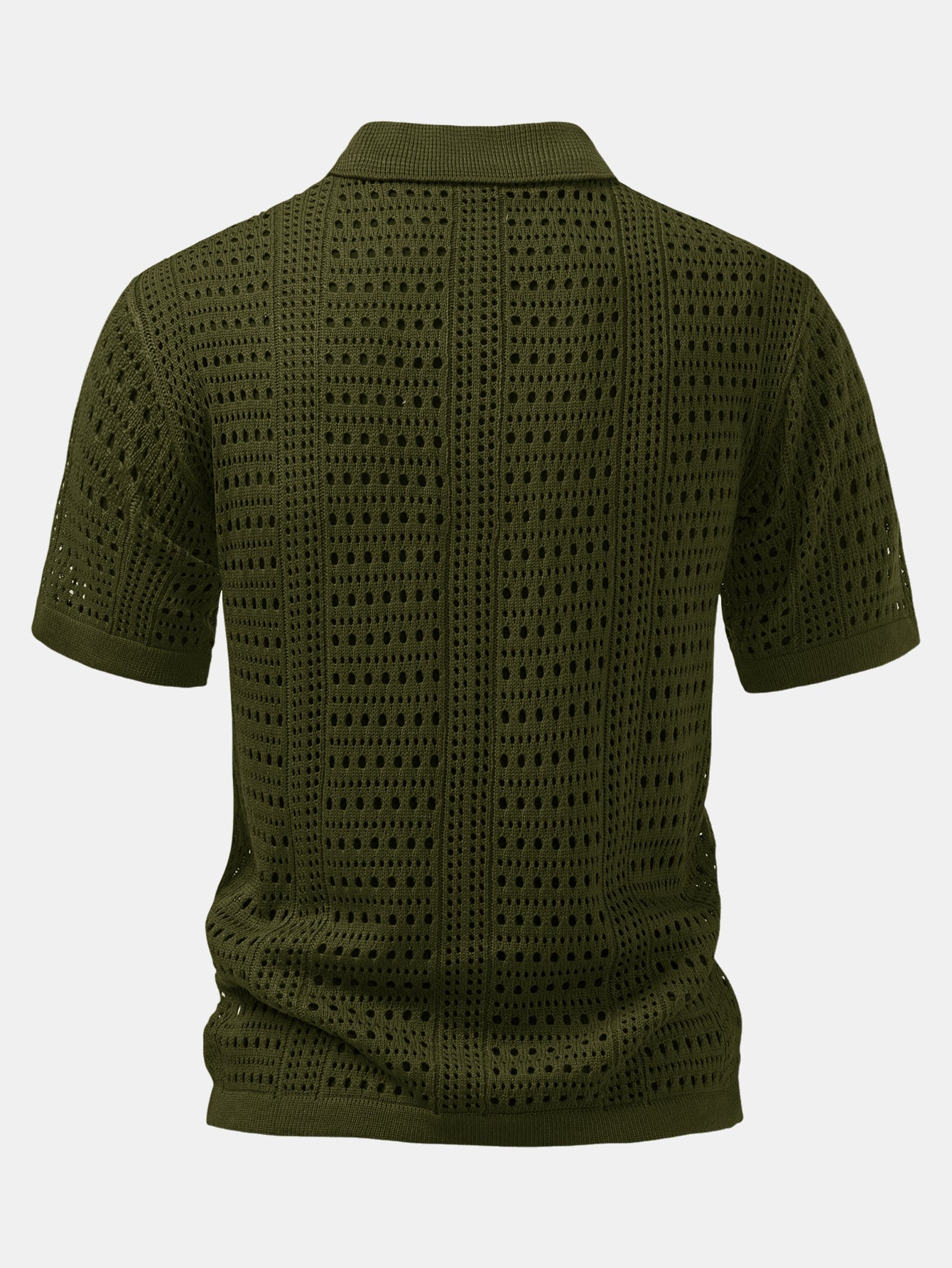 Crochet  V Neck Polo Shirt