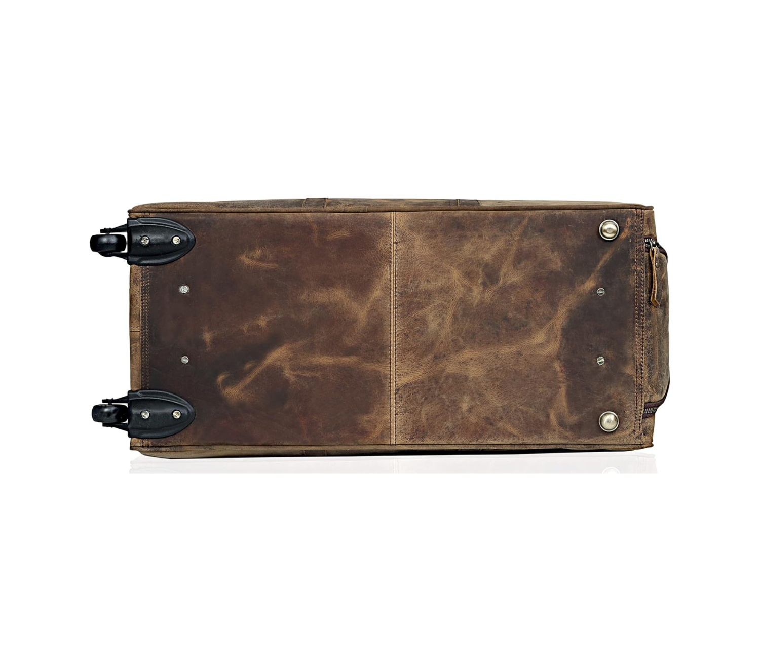 Falcon Buffalo Leather Wheeled Duffel Bag