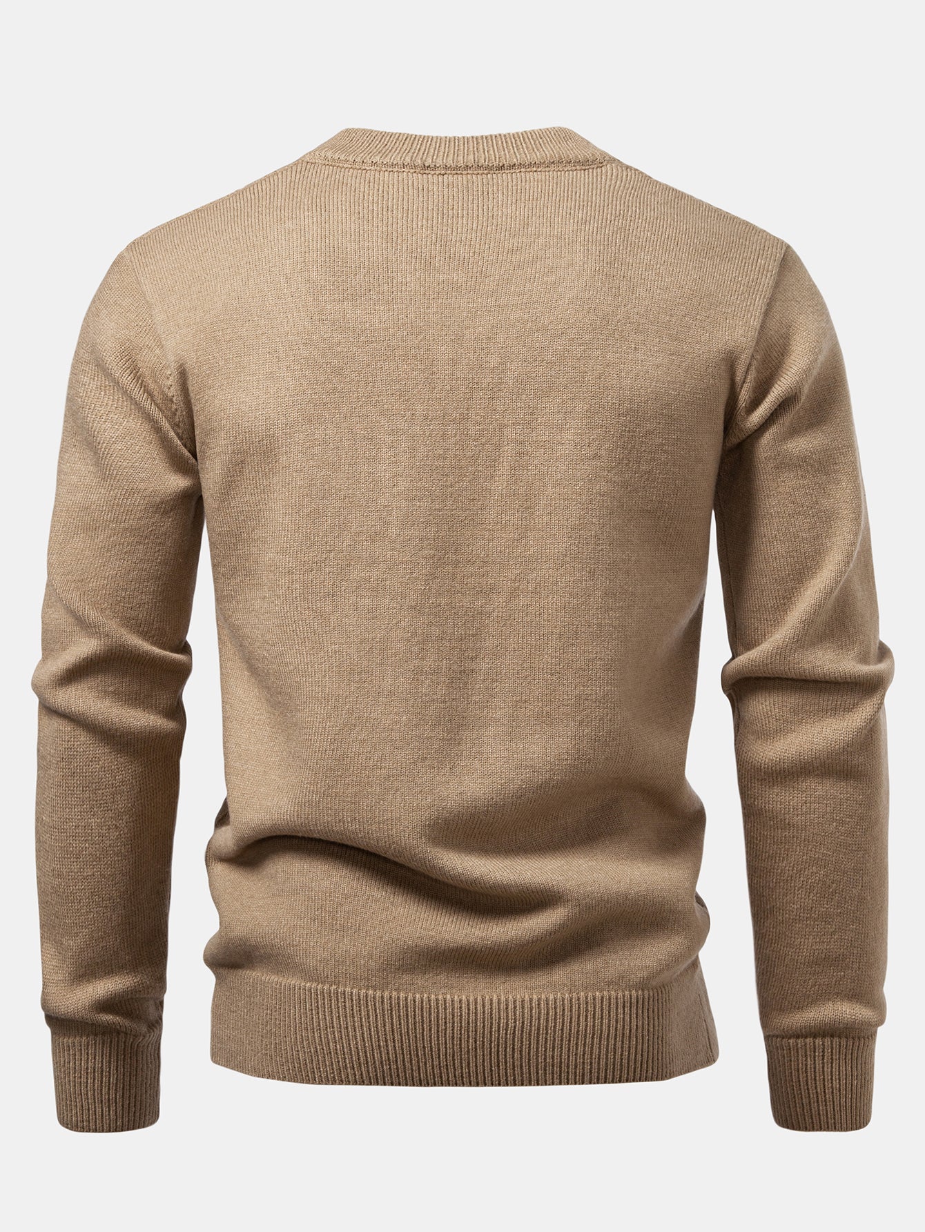 Heavyweight Geometric Jacquard V Neck Sweater