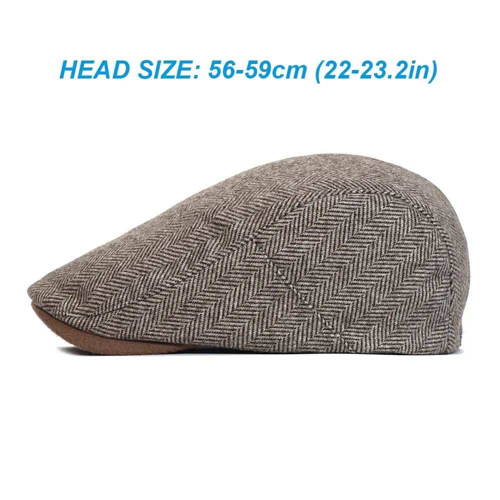Chester Herringbone Newsboy Cap
