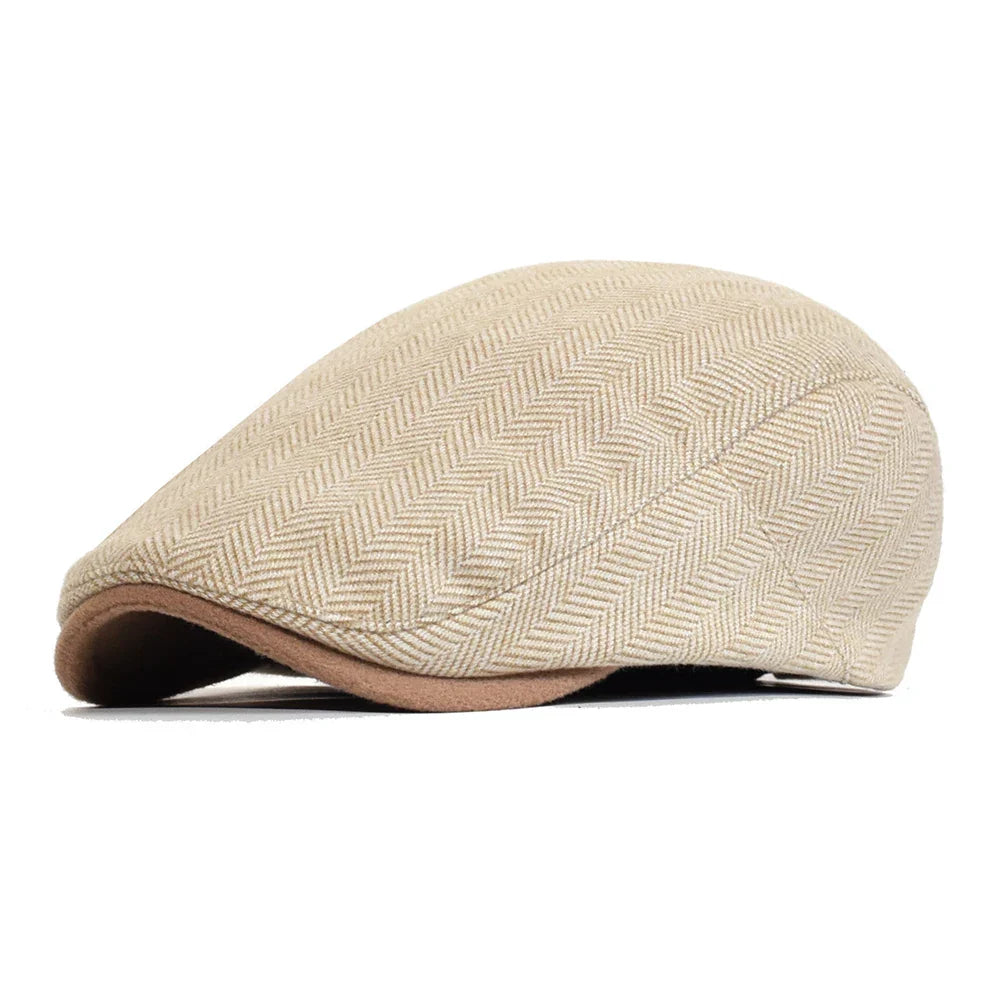 Chester Herringbone Newsboy Cap