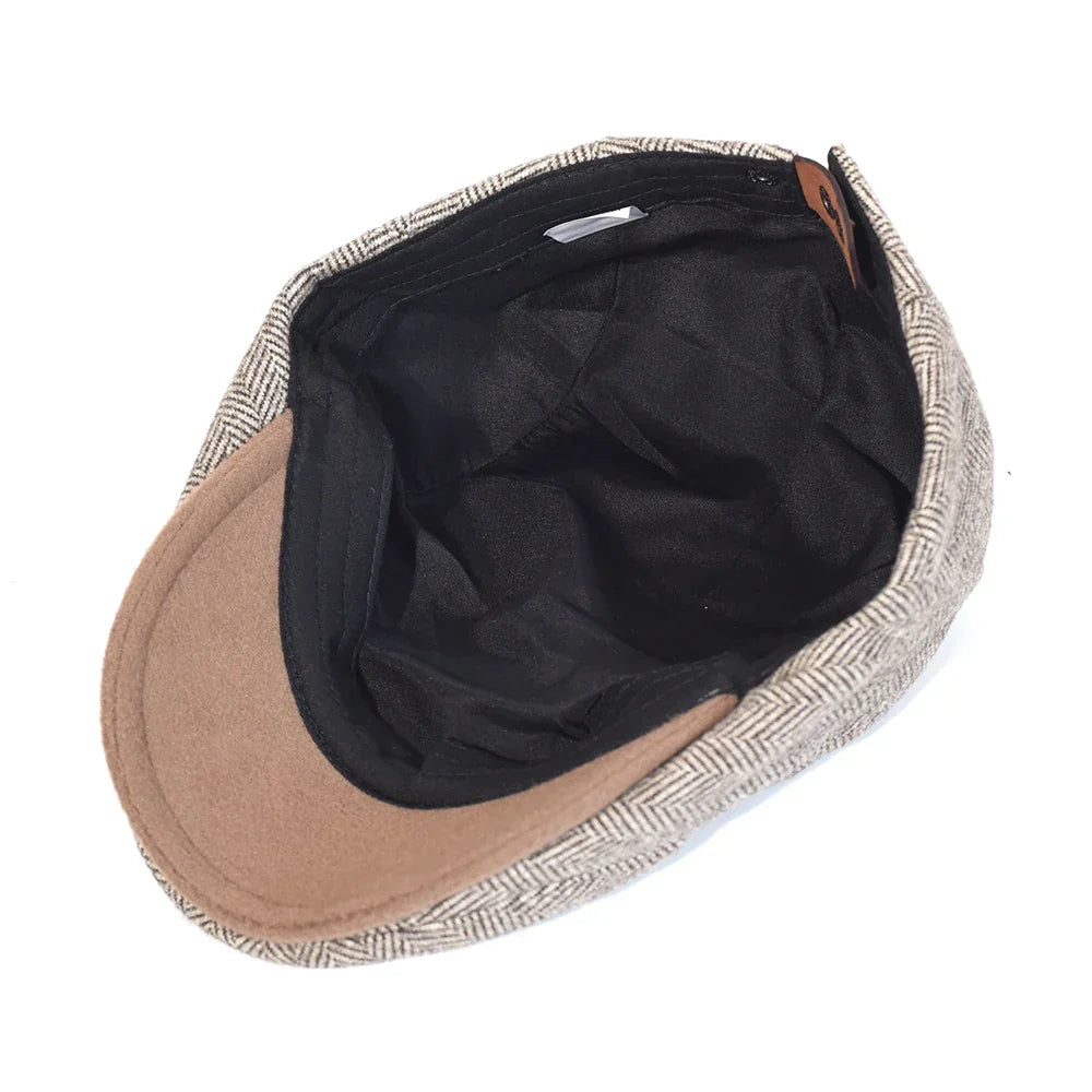 Chester Herringbone Newsboy Cap