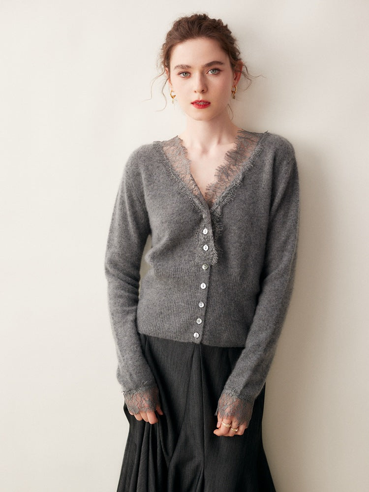 Charlotte Lace Cashmere Cardigan