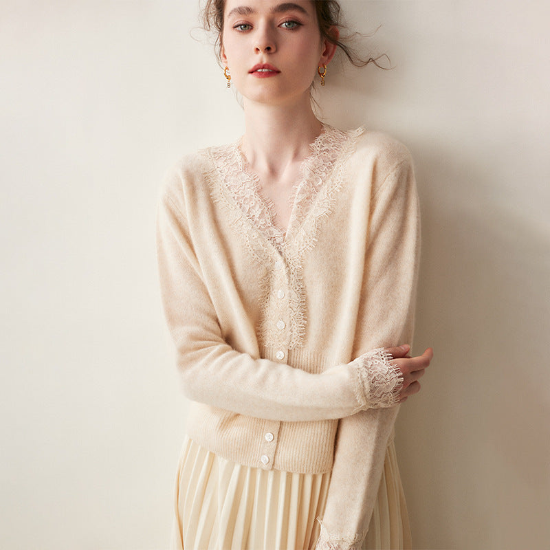 Charlotte Lace Cashmere Cardigan