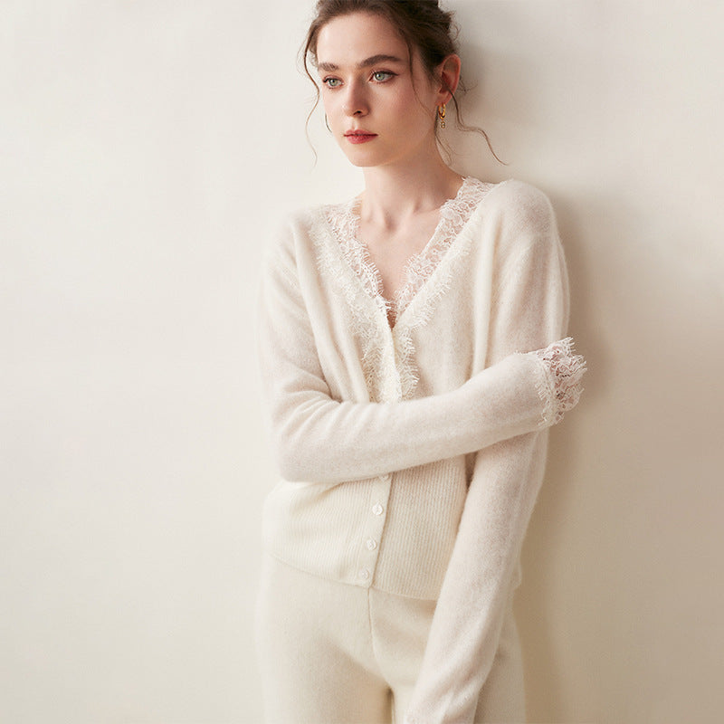 Charlotte Lace Cashmere Cardigan