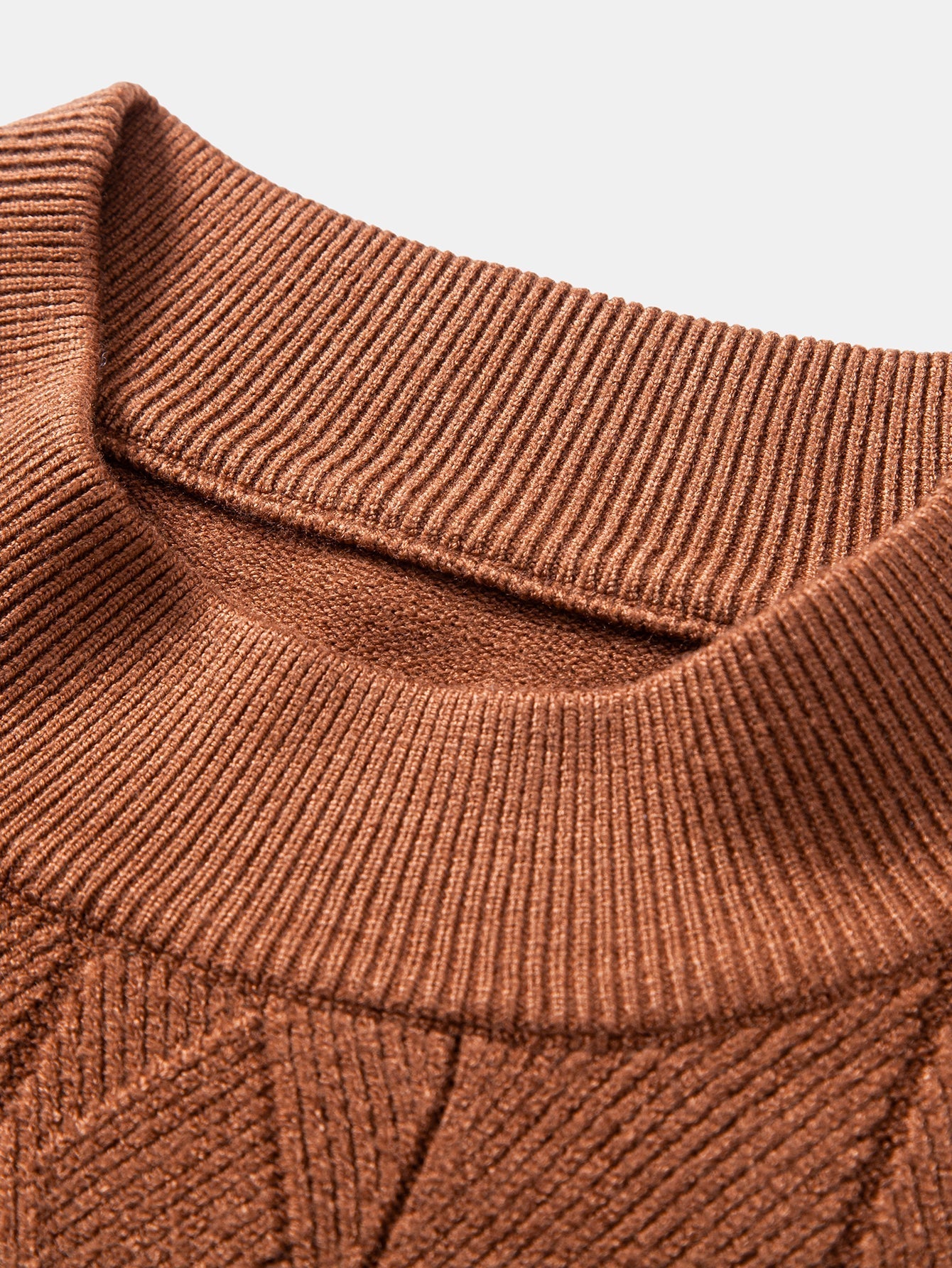 Geometric Jacquard Mock Neck Sweater