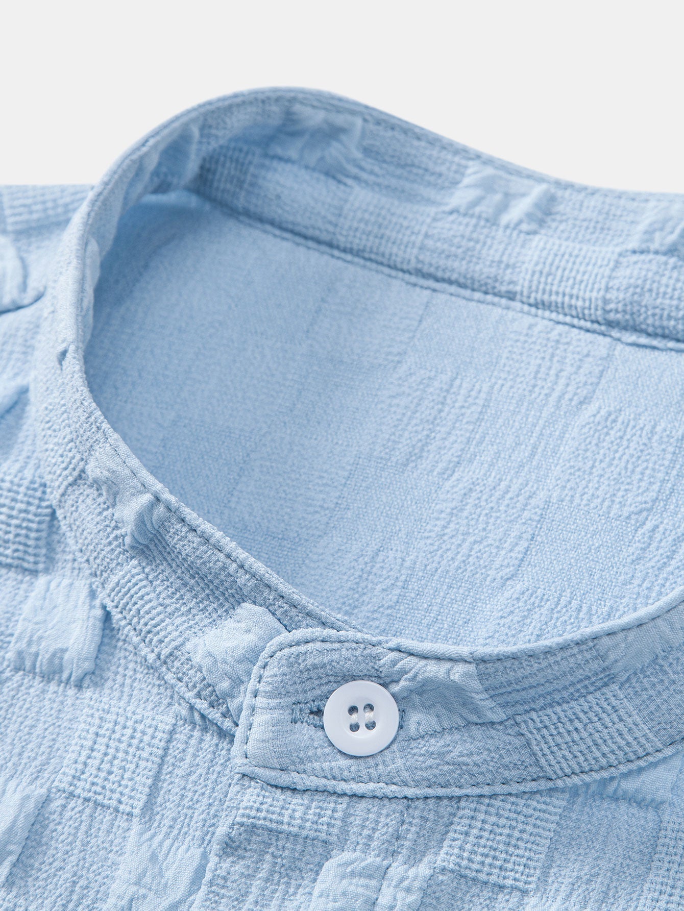 Checkerboard Jacquard Stand Collar Shirt