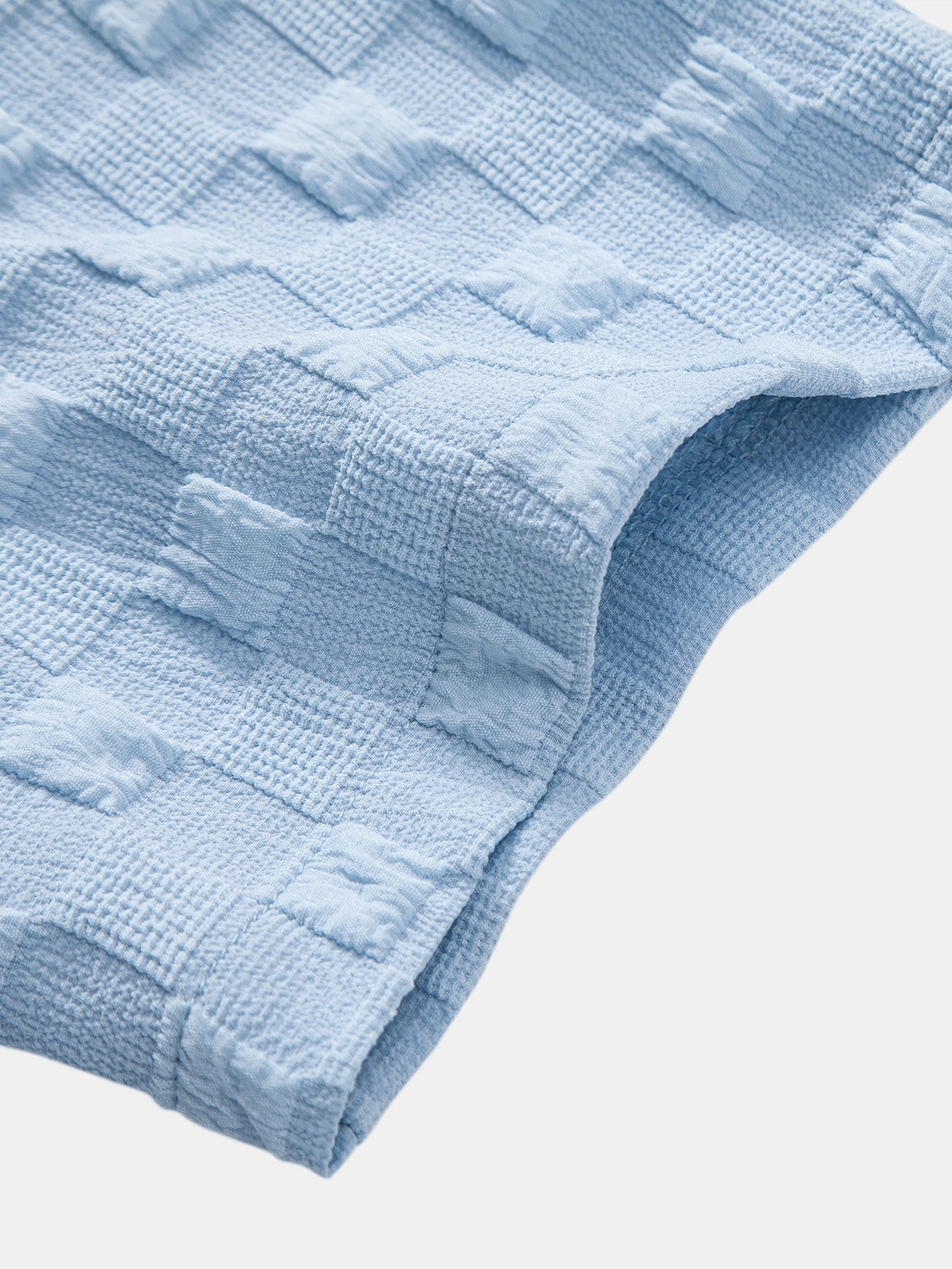 Checkerboard Jacquard Stand Collar Shirt