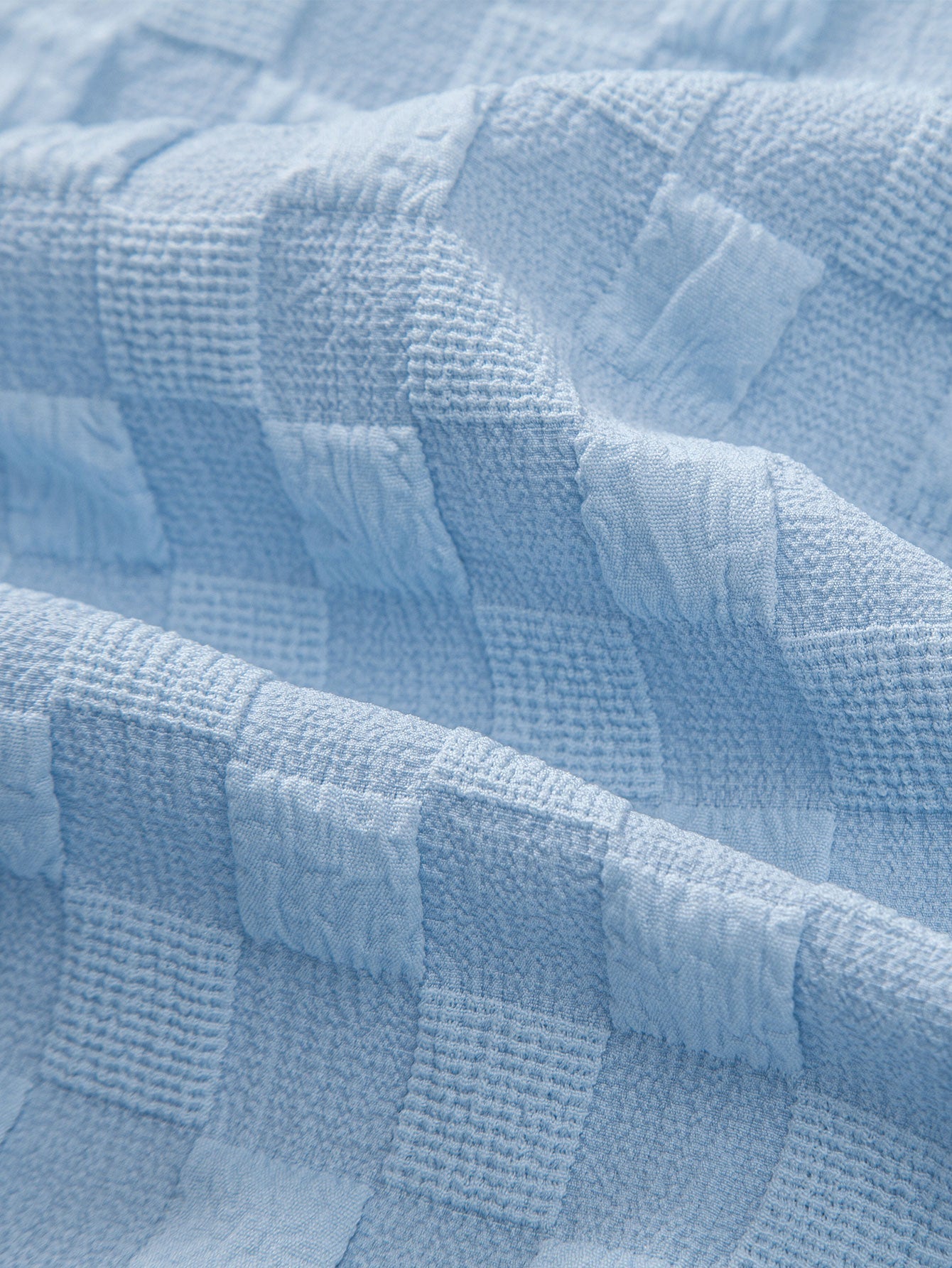 Checkerboard Jacquard Stand Collar Shirt