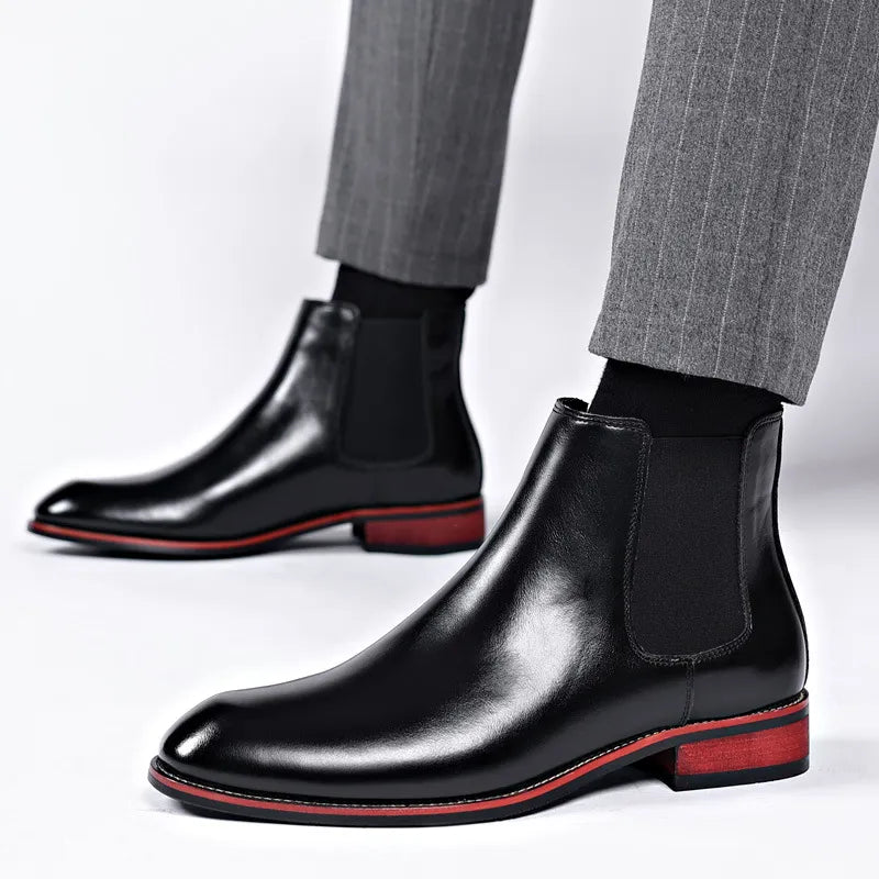 Giovanni Lorenzo Genuine Leather Chelsea Boots