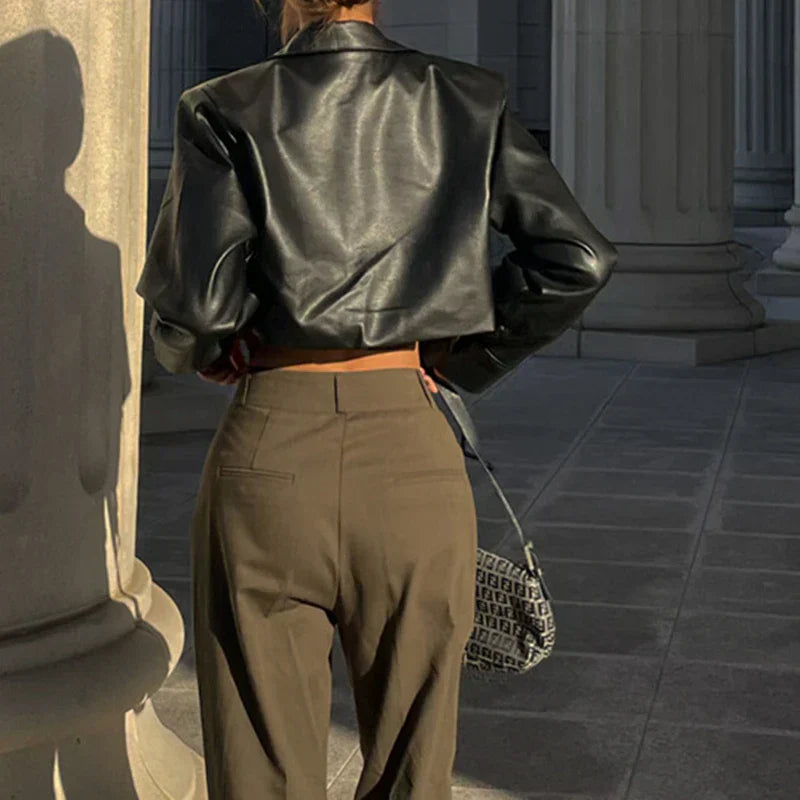 Élise | Stylish Faux Leather Jacket