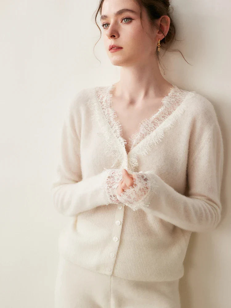 Charlotte Lace Cashmere Cardigan