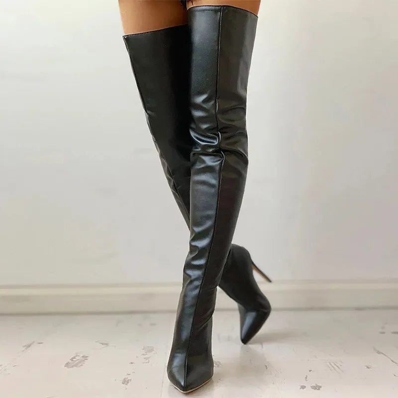 Euphoria Over The Knee Leather Boots