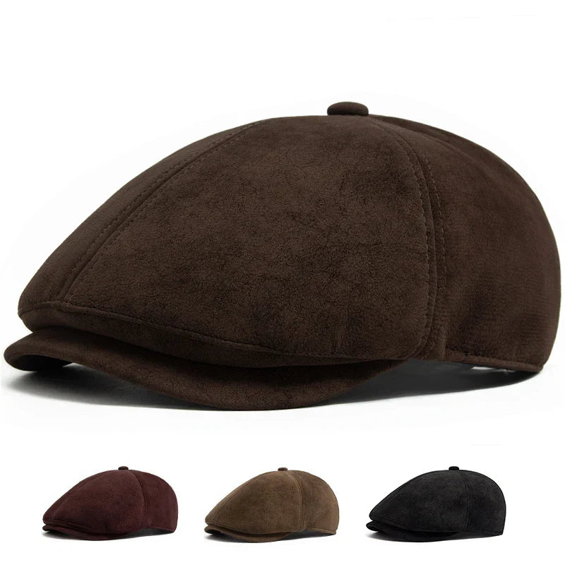 Camden PU Leather Newsboy Cap
