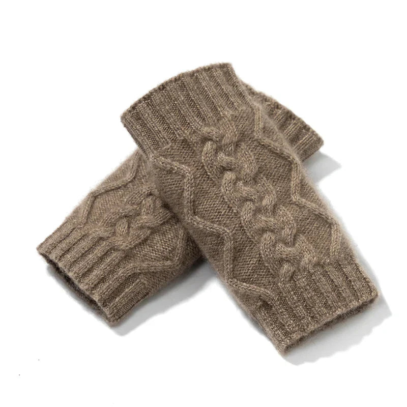100% Goat Cashmere Fingerless Gloves