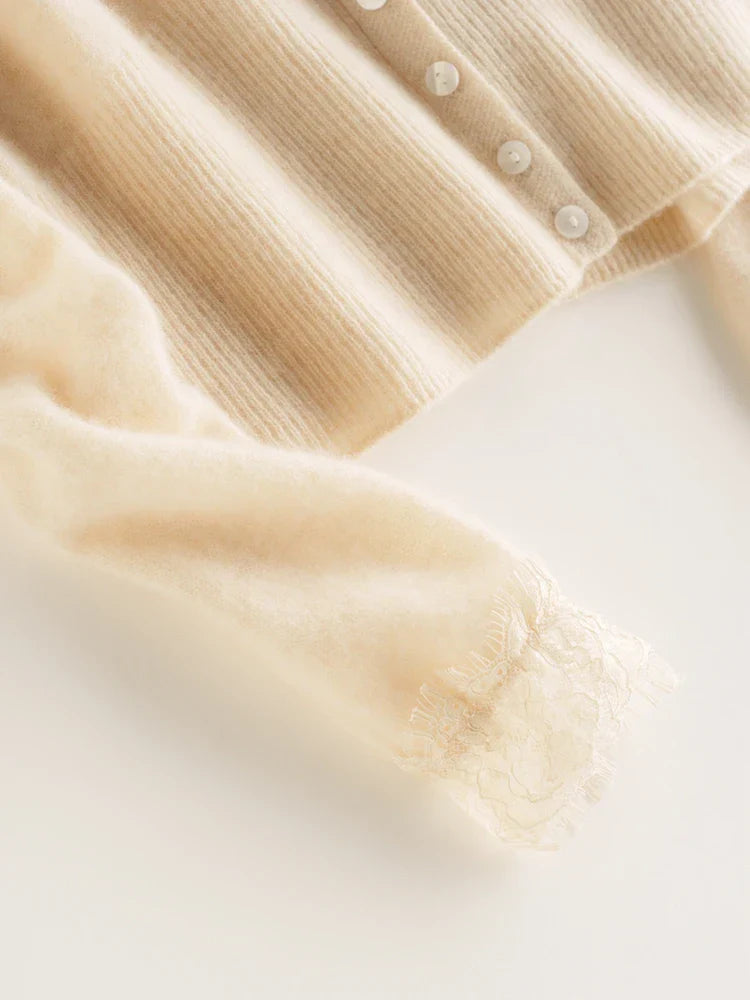 Charlotte Lace Cashmere Cardigan