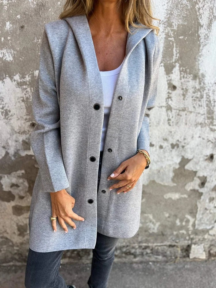 Anya | Cardigan with Buttons and Hood