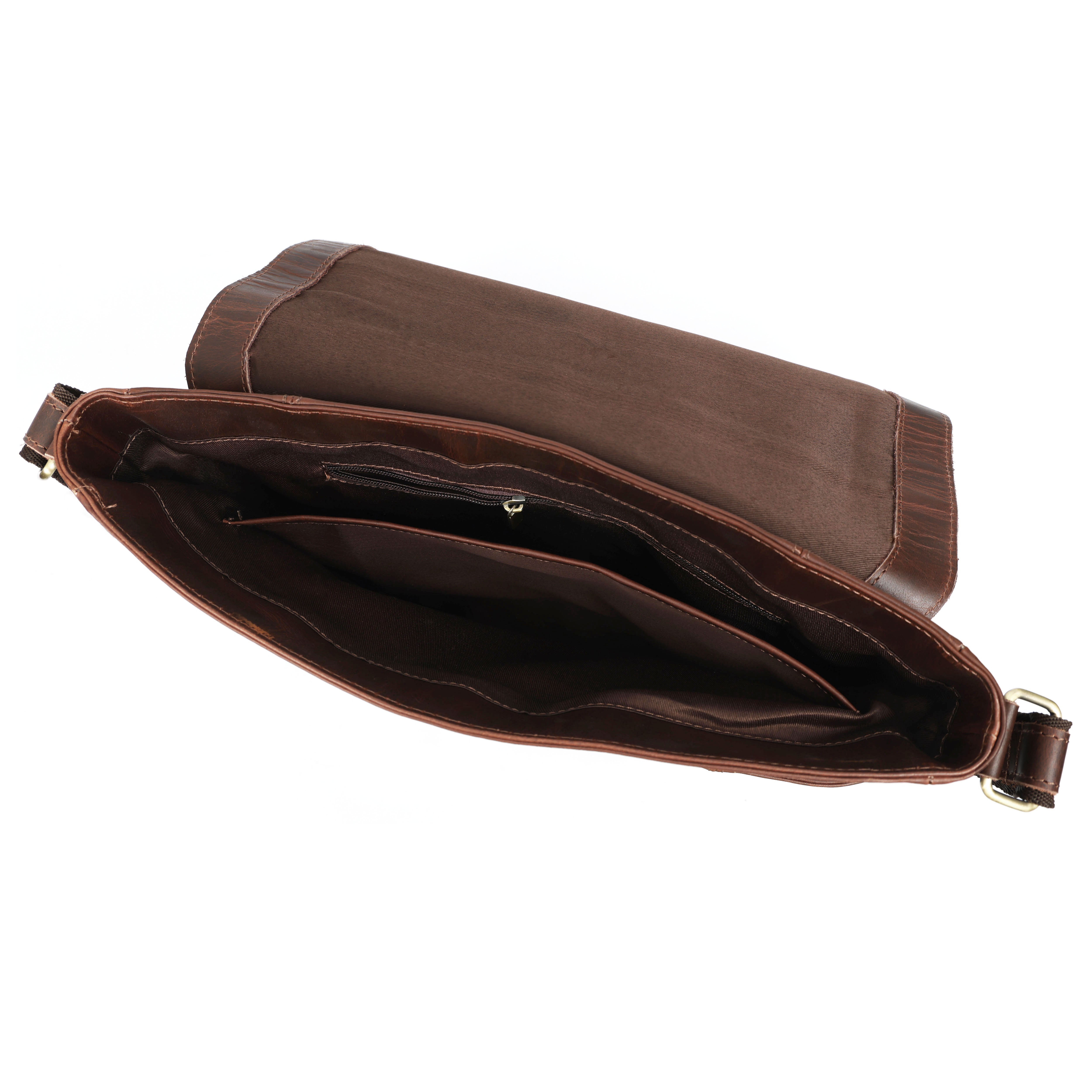 Brice Buffalo Leather Messenger Bag for Men