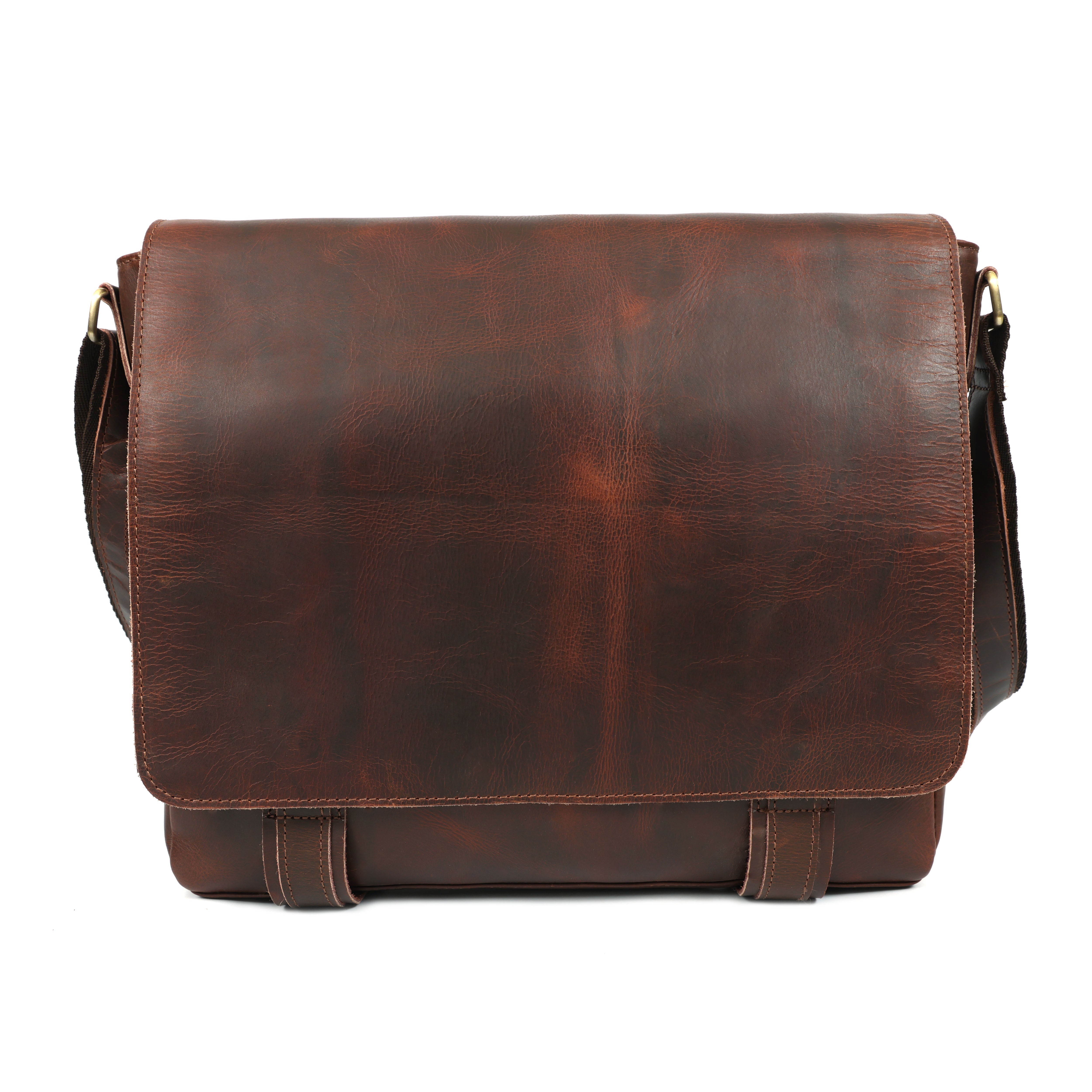 Brice Buffalo Leather Messenger Bag for Men