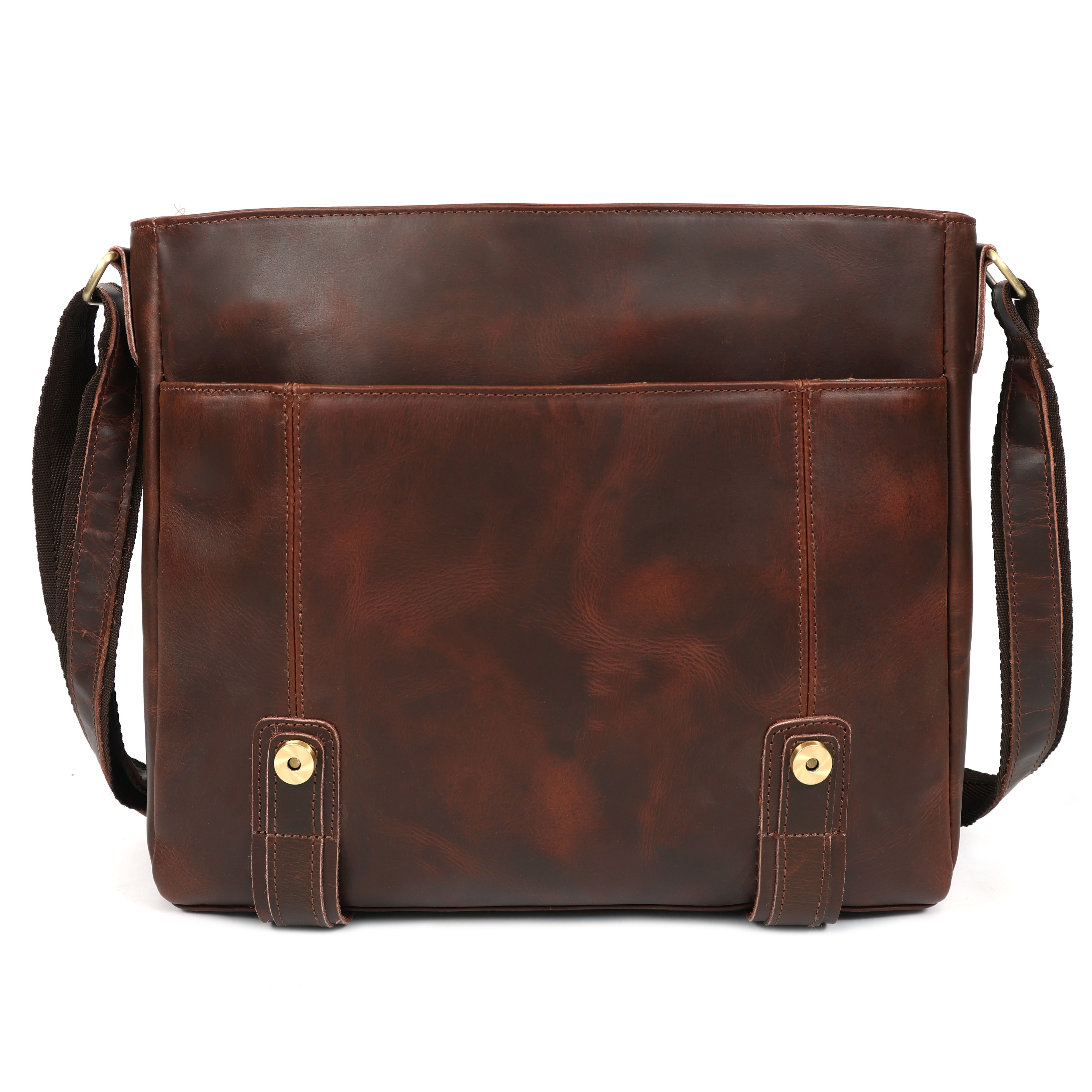 Brice Buffalo Leather Messenger Bag for Men