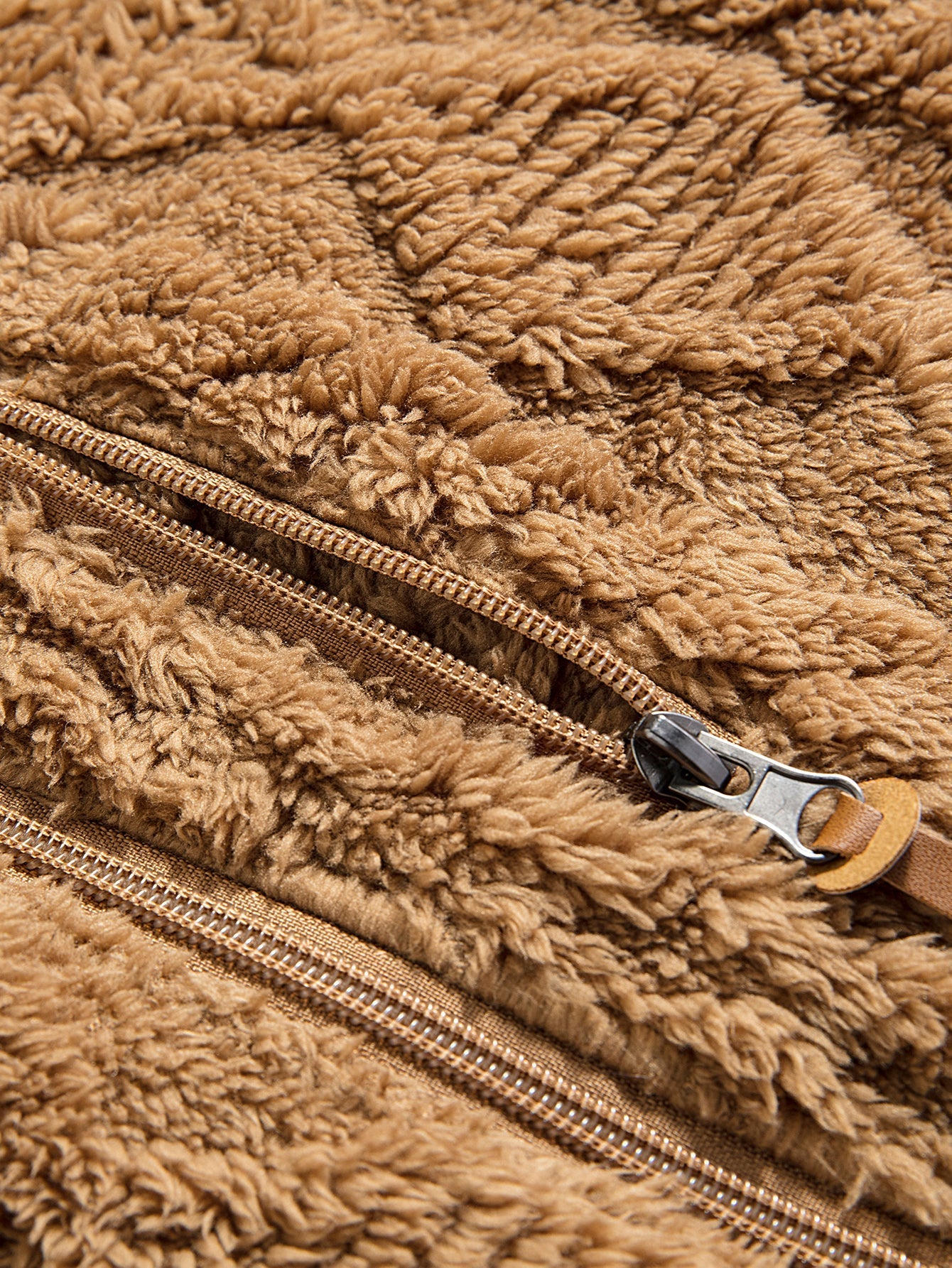 Geometric Jacquard Teddy Hoodie