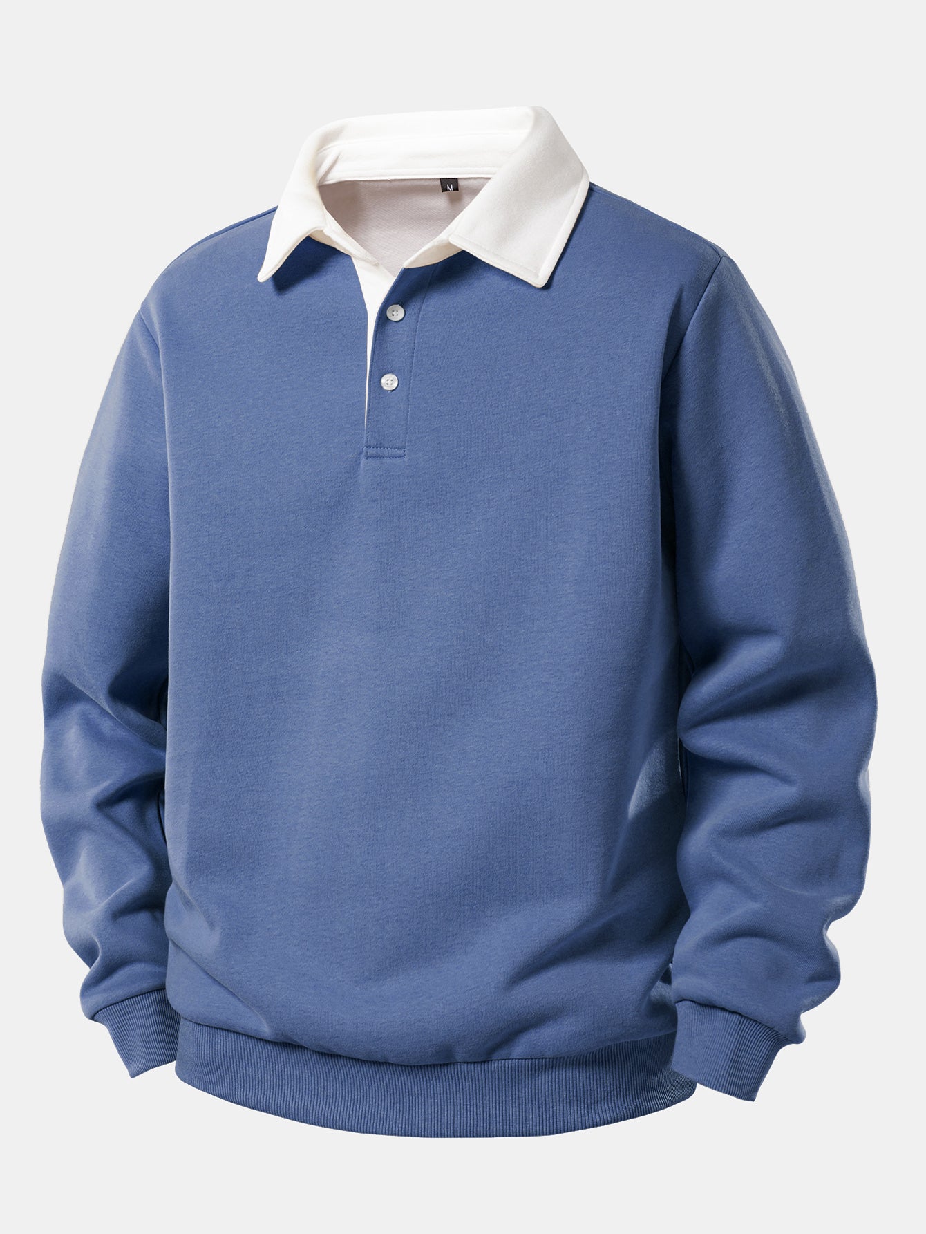 Contrast Polo Collar Sweatshirt
