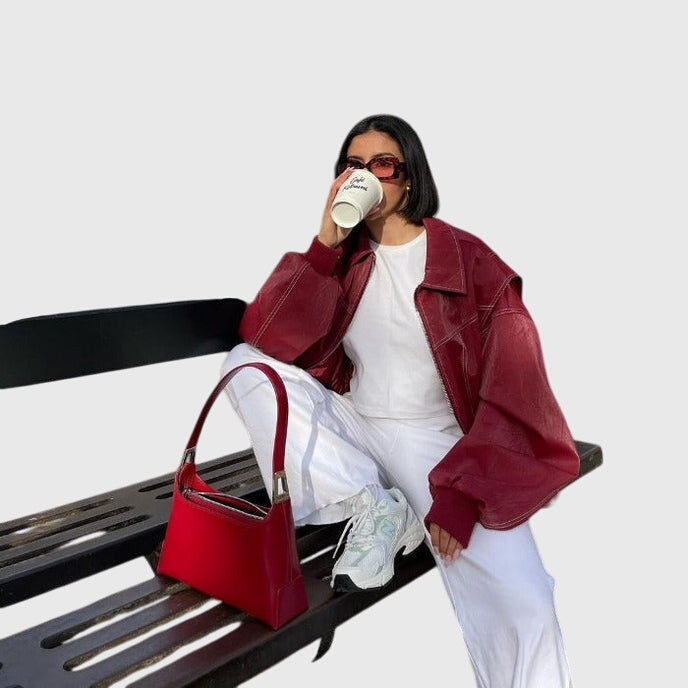 Faye - Oversized Leather Jacket