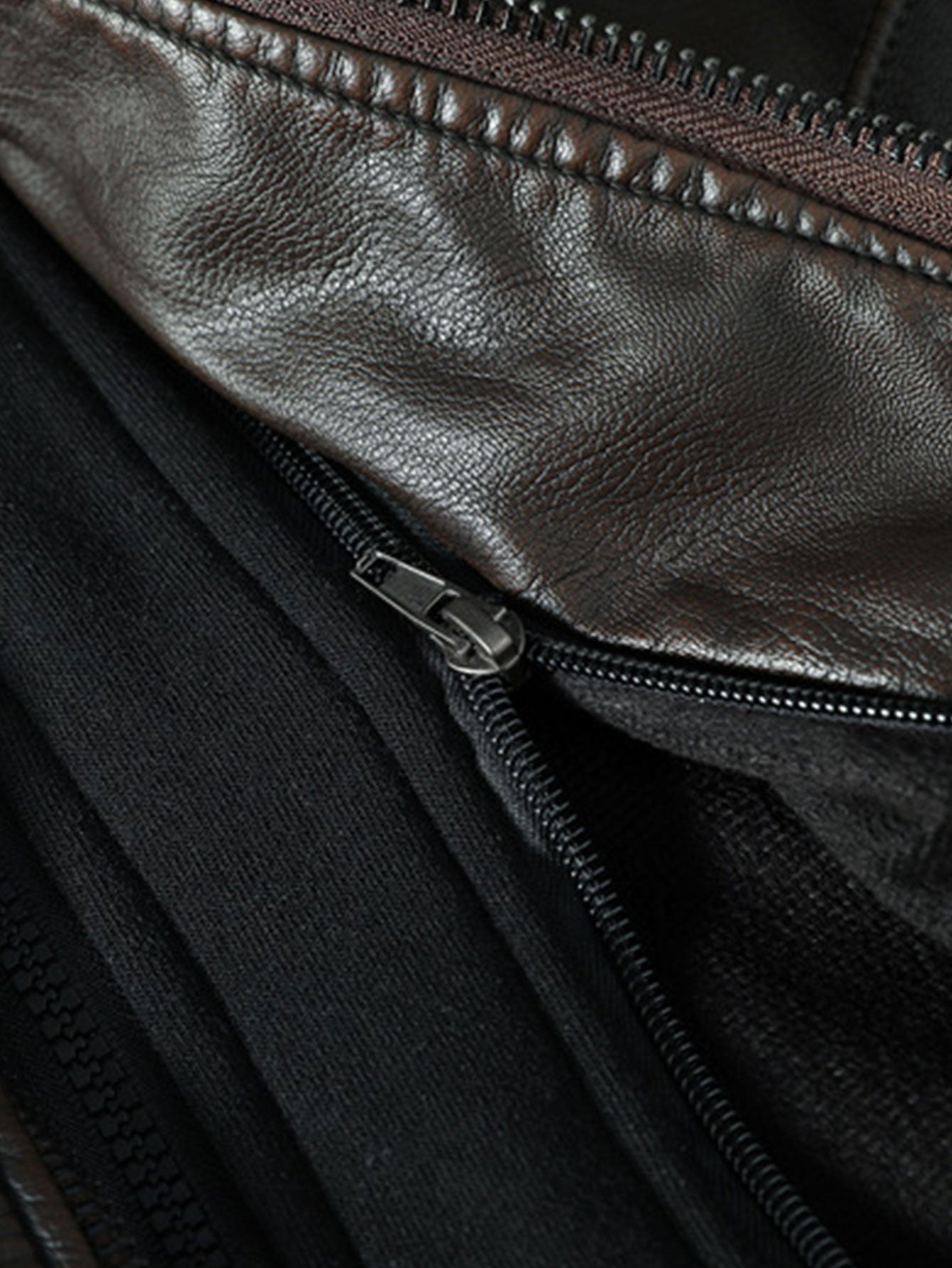 2 In 1 PU Leather Jacket With Detachable Hood