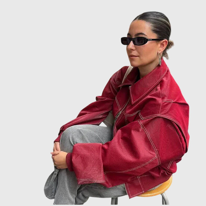 Faye - Oversized Leather Jacket