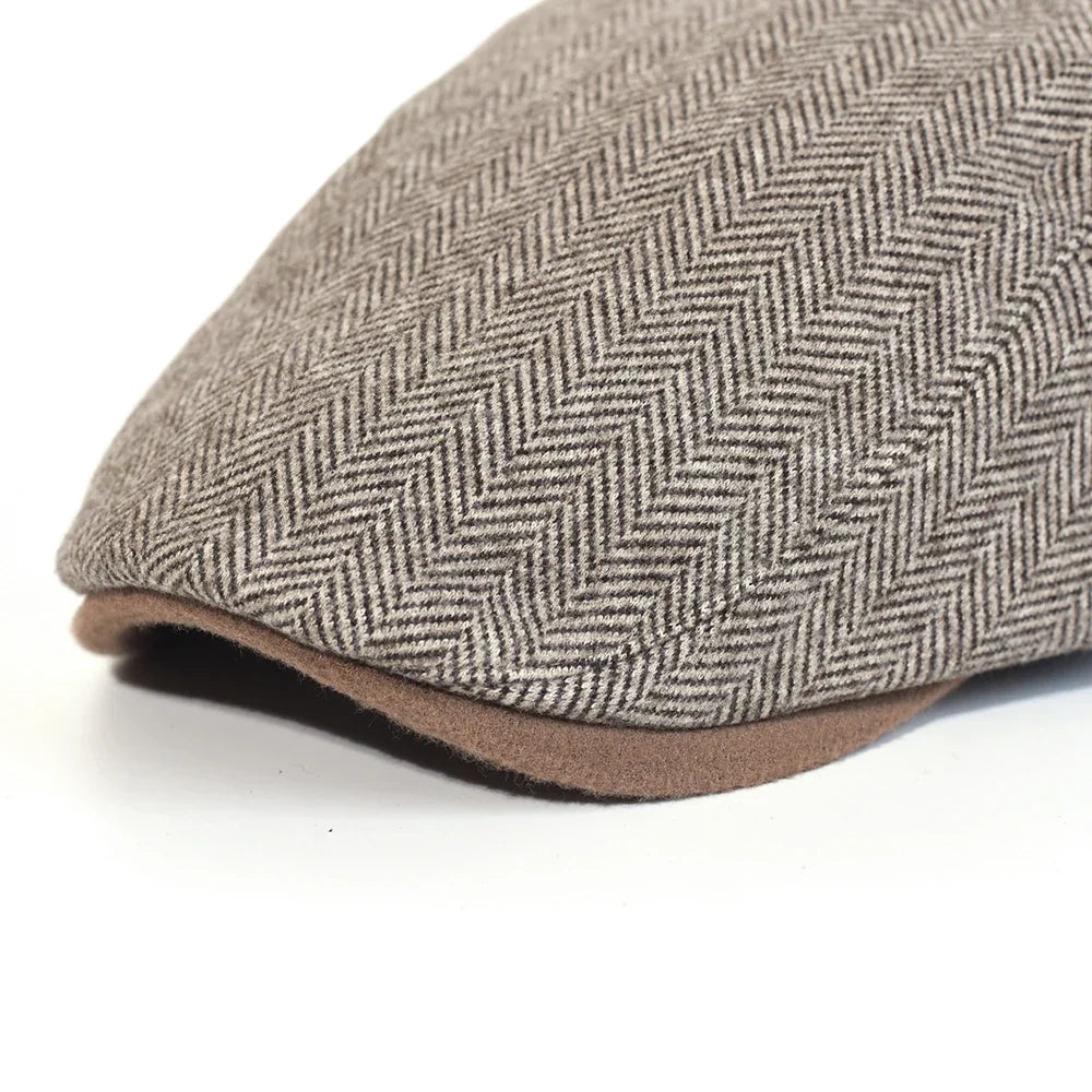 Chester Herringbone Newsboy Cap