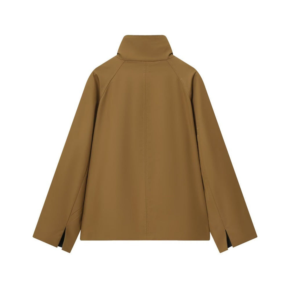 Harlow – Short Cocoon Jacket with Asymmetric Button
