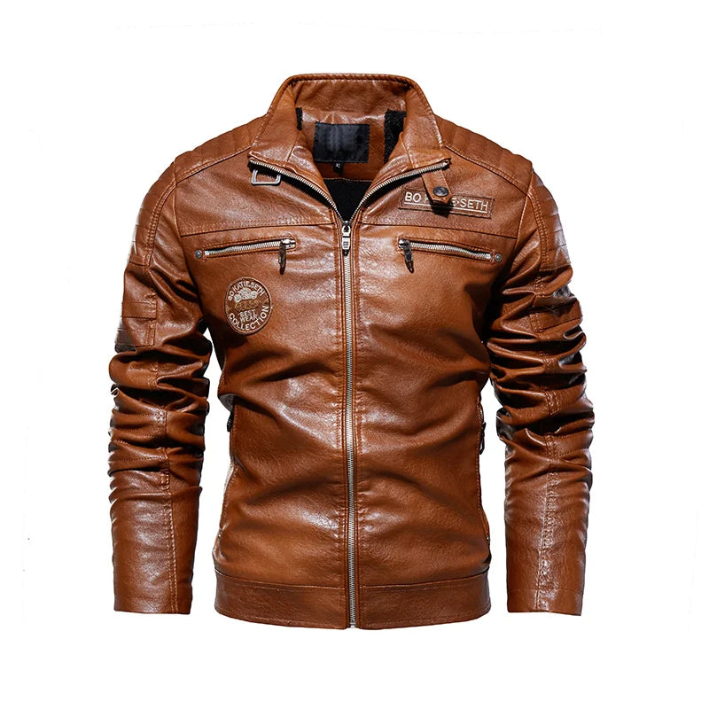 Alexandre™ - Vintage Brown Biker Jacket
