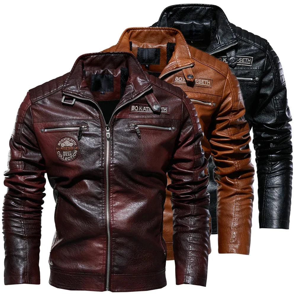 Alexandre™ - Vintage Brown Biker Jacket