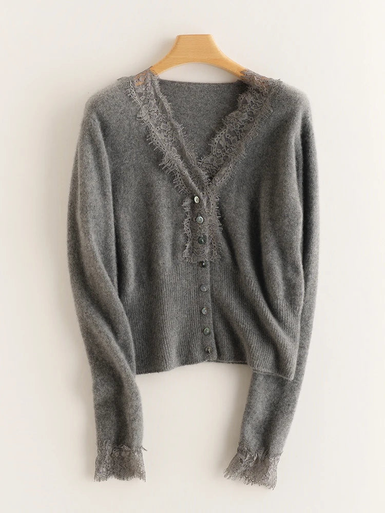 Charlotte Lace Cashmere Cardigan